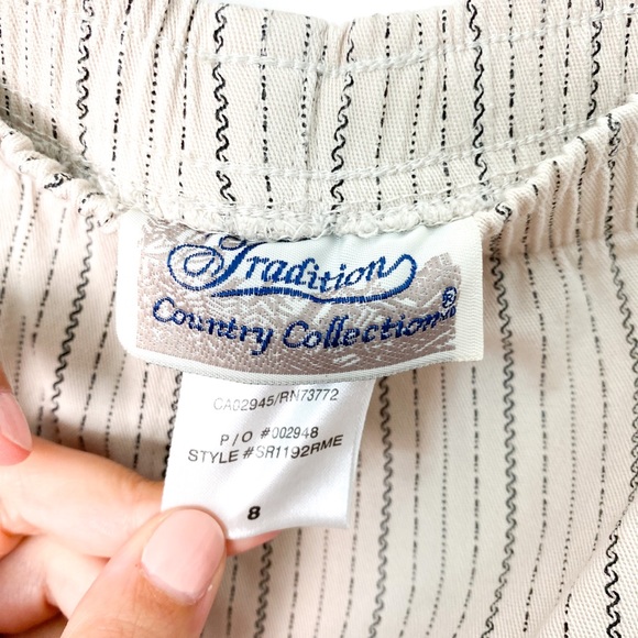 Vintage Pin Striped Palazzo Contemporary Tan Beige Pants - Picture 6 of 9